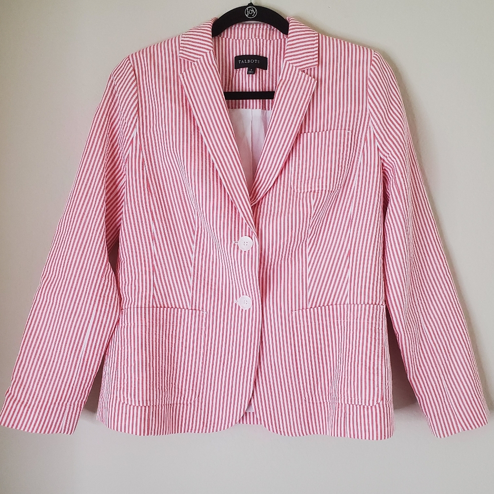 Talbots Blazer Double Button Front Jacket Coral W… - image 1